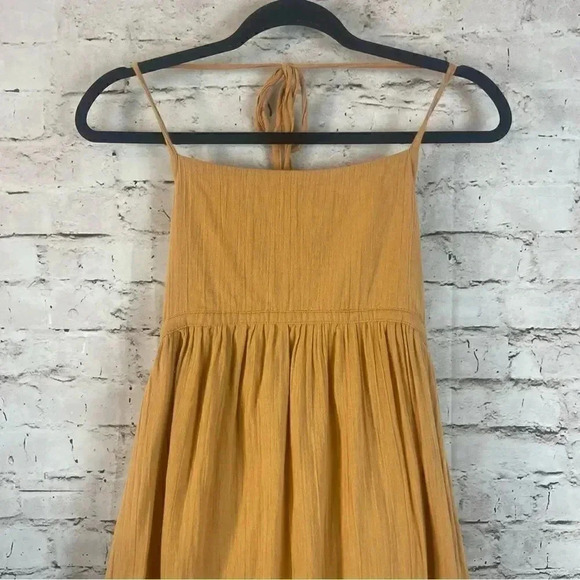 House of Harlow 1960 Small Halter Long Dress Lined Pockets Tie Back Tencel S - Picture 3 of 8